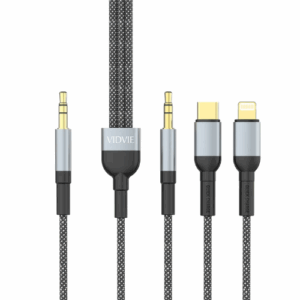 VIDVIE 3-in-1 Braided Aux Cable with Lightning, Type-C & 3.5mm Audio Jack – Universal Compatibility Advanced | Hot Deal